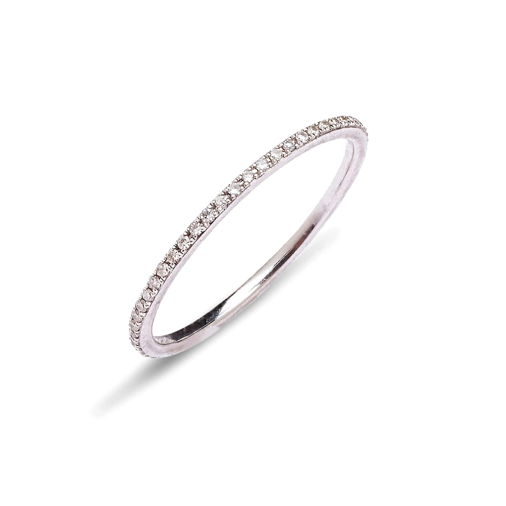 14K Gold and Diamond Eternity Stacking Rings