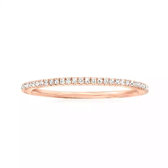 14K Gold and Diamond Eternity Stacking Rings