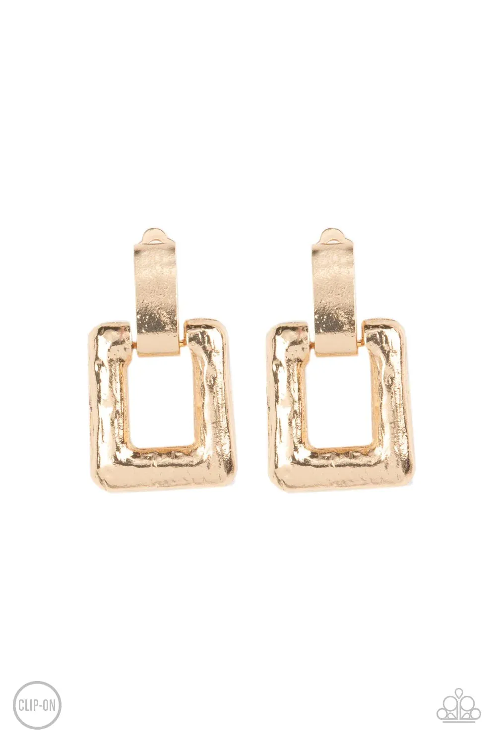 15 Minutes of FRAME Gold ~ Paparazzi Earring