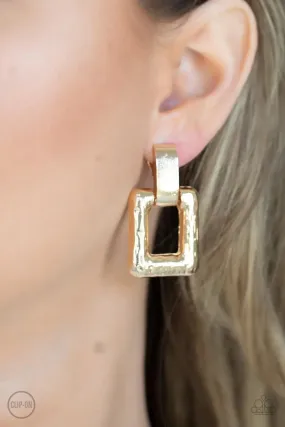 15 Minutes of FRAME Gold ~ Paparazzi Earring