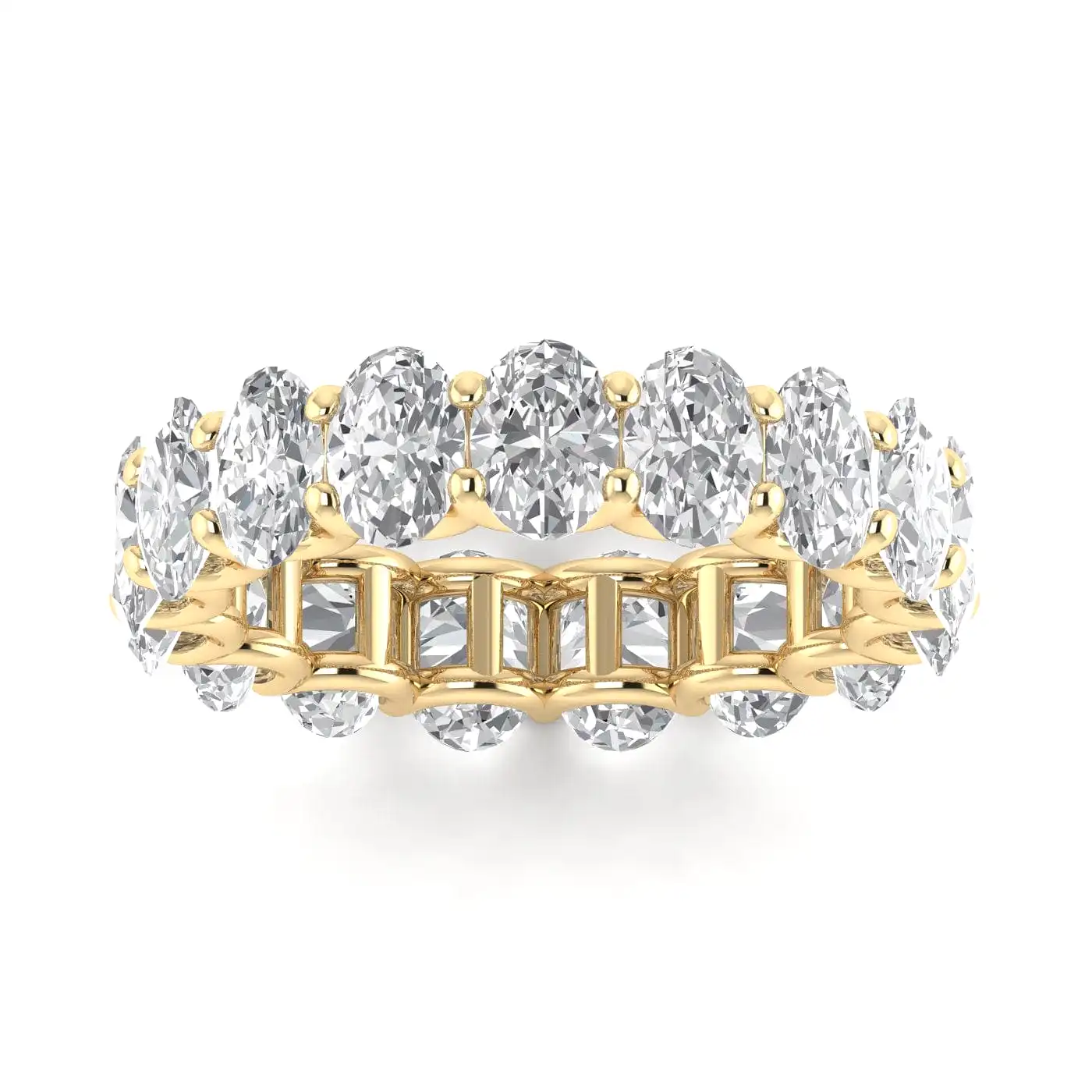 18K Gold and Oval Diamond Eternity Band, Lab Grown