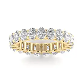 18K Gold and Oval Diamond Eternity Band, Lab Grown