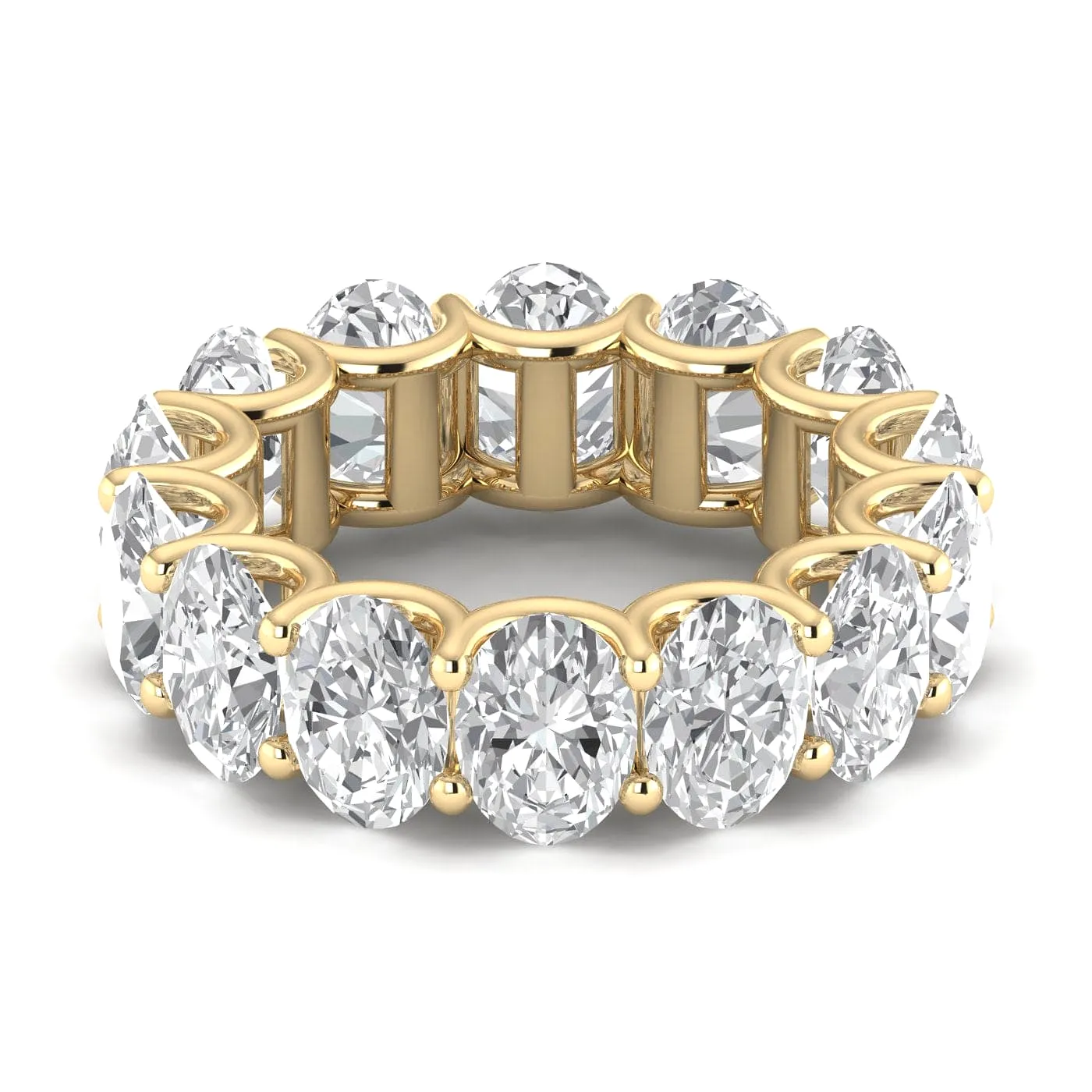 18K Gold and Oval Diamond Eternity Band, Lab Grown