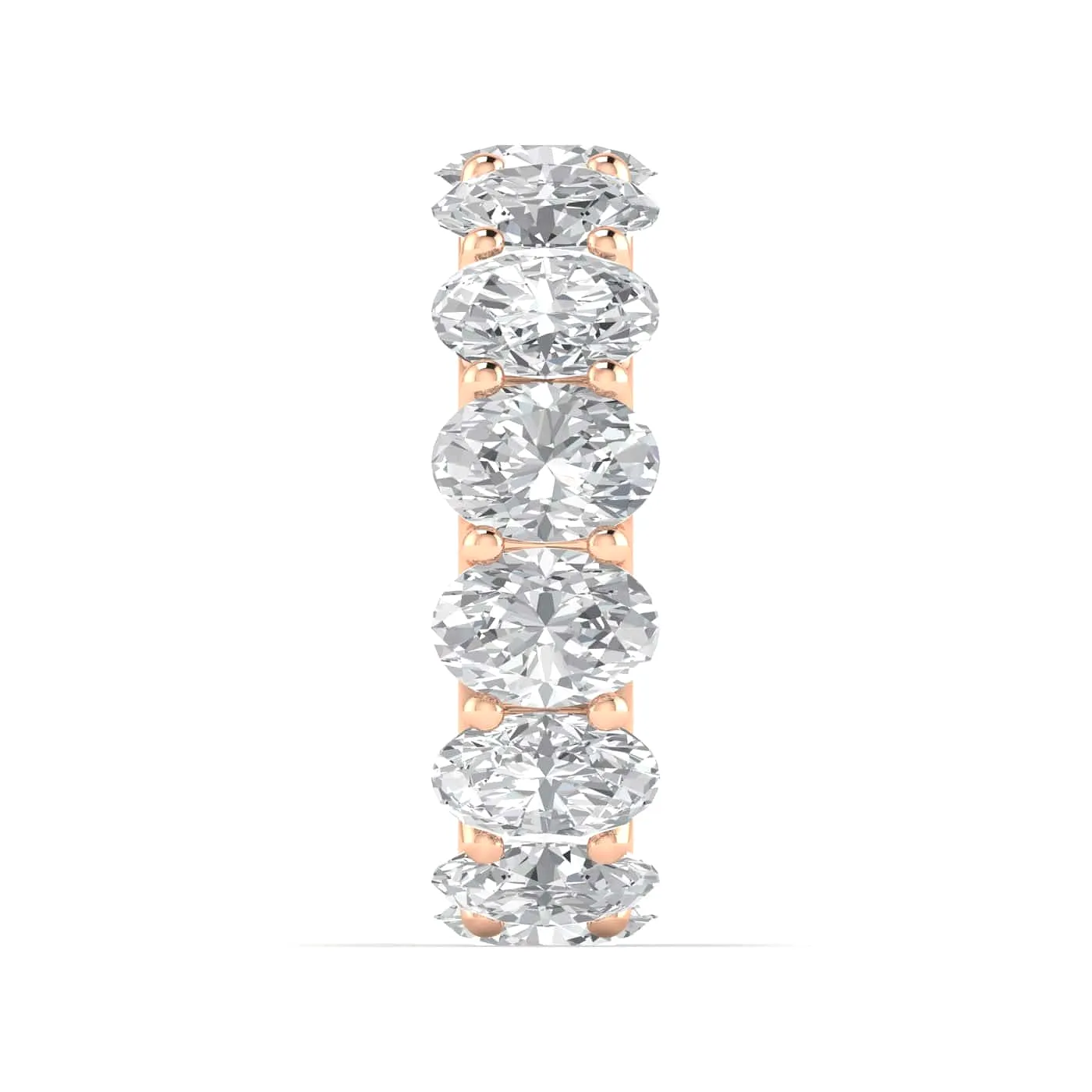 18K Gold and Oval Diamond Eternity Band, Lab Grown