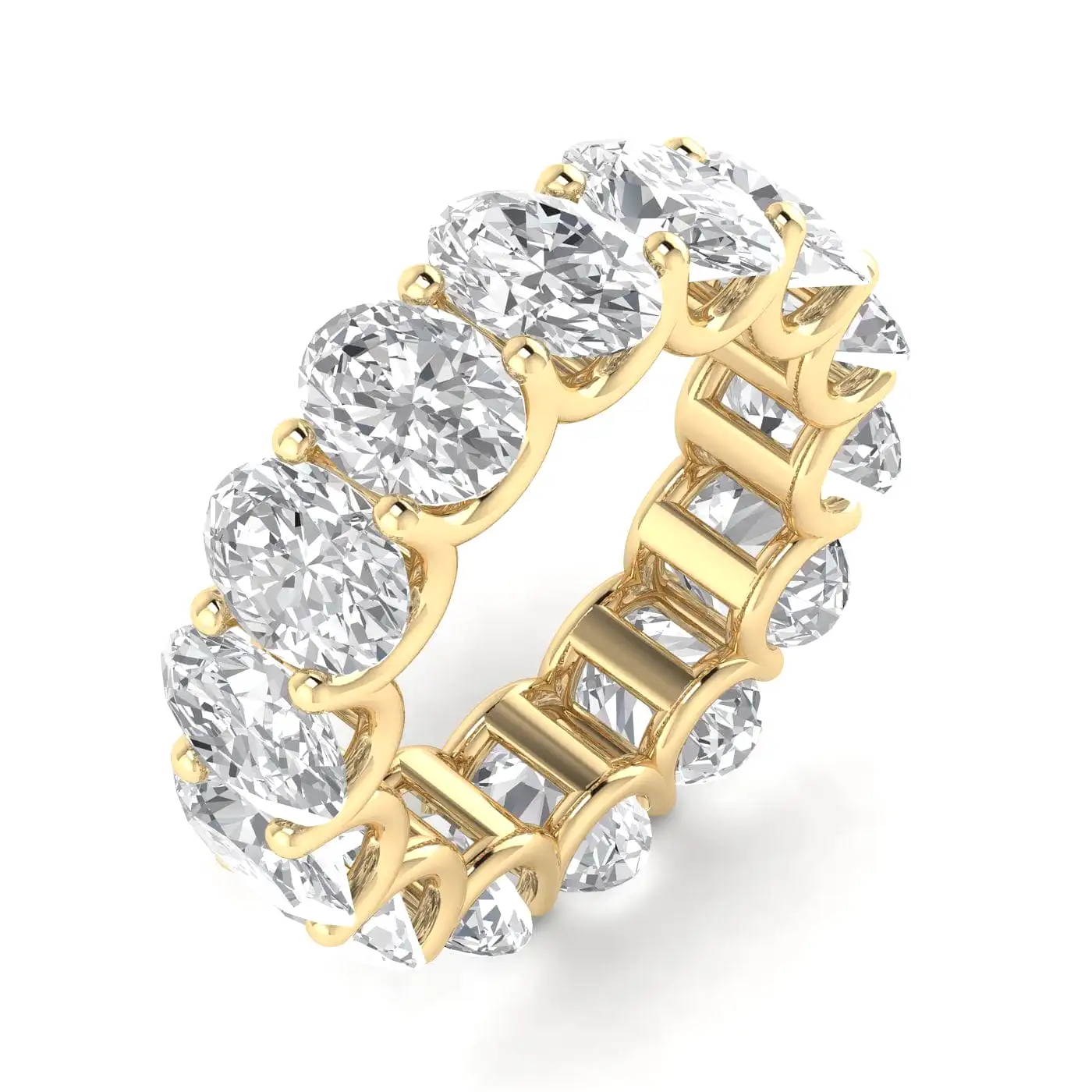 18K Gold and Oval Diamond Eternity Band, Lab Grown