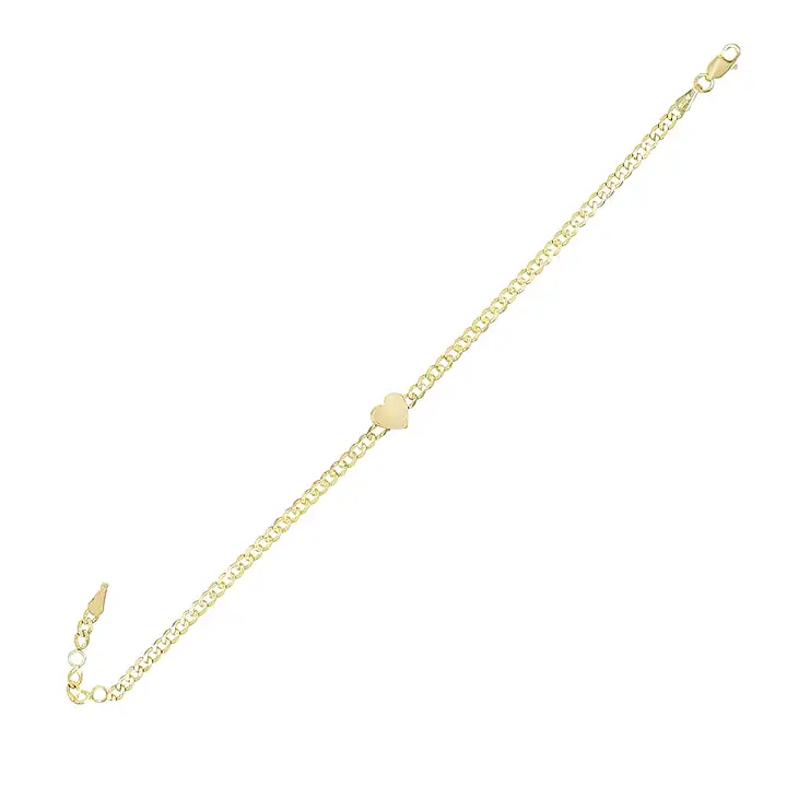 18k/925 Vermeil Chain with Heart Bracelet