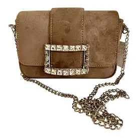 7665 Silver Buckle Purse With Silver Chain