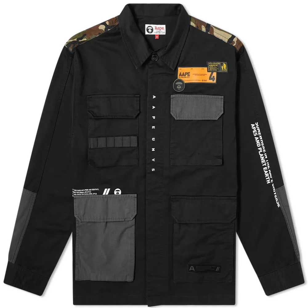 AAPE Military Shirt JacketBlack