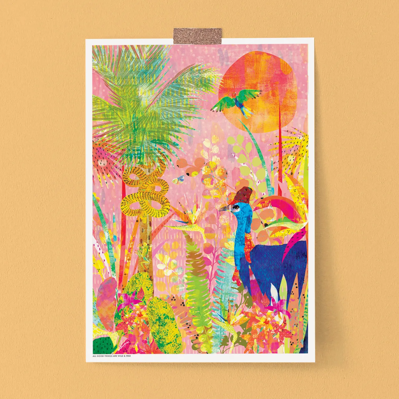 'All Good Things Are Wild and Free' A3 Art Print