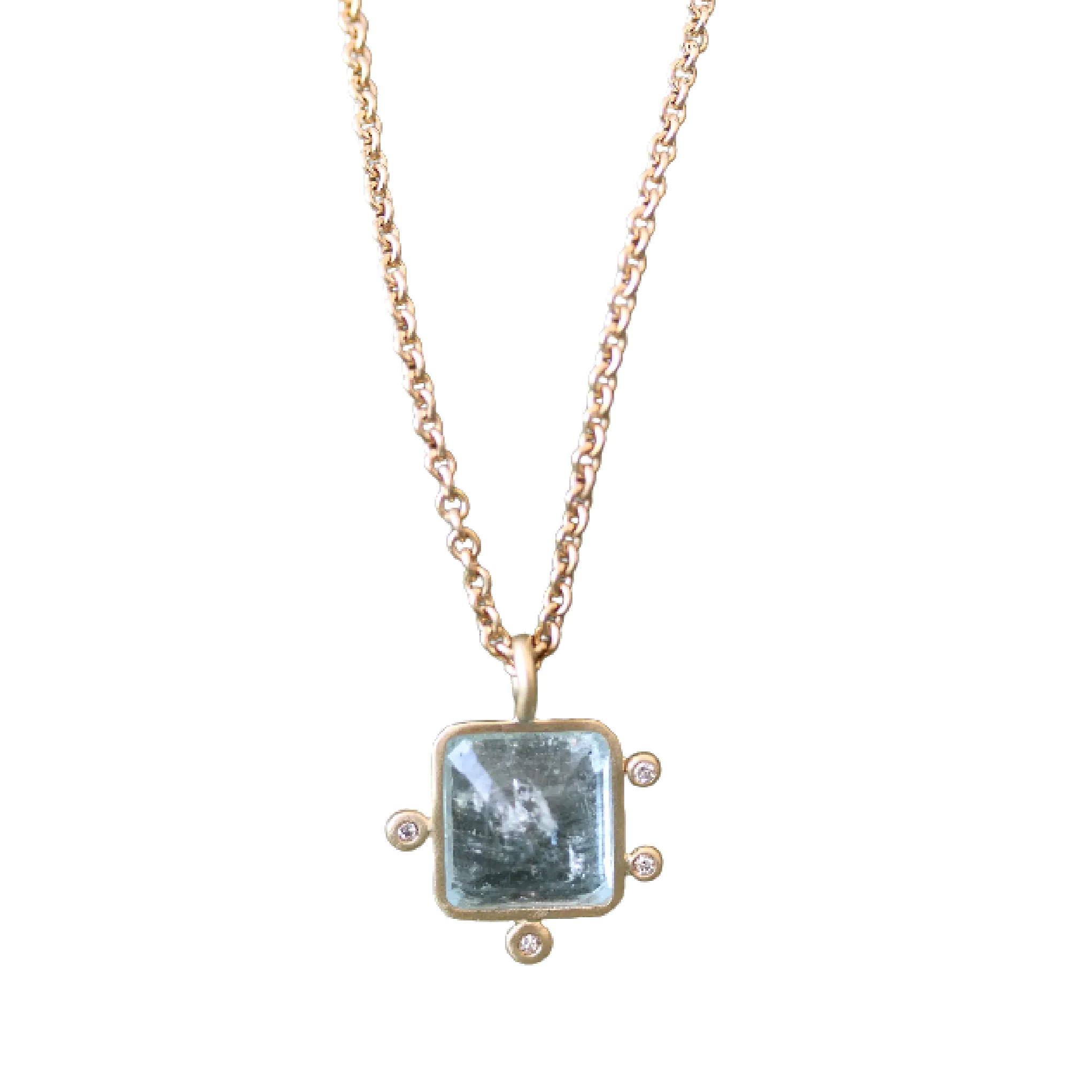 Aquamarine & Diamond Necklace