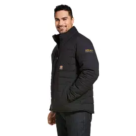 'Ariat' Men's Rebar Valiant Stretch Canvas Insulated Jacket - Black