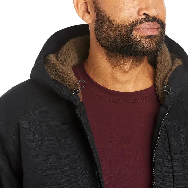 'Ariat' Rebar DuraCanvas Sherpa Lined Jacket - Black