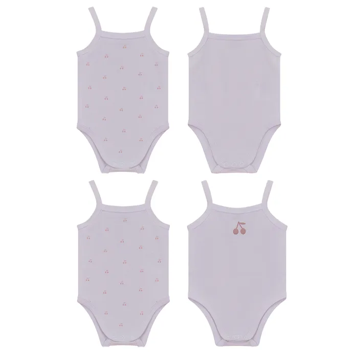 Bebe Bella White/Mauve Baby Undershirts With Cherry Print