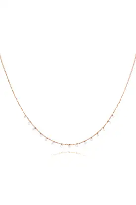 Celeste 15 Floating Diamond Necklace in Rose Gold