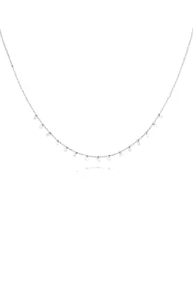 Celeste 15 Floating Diamond Necklace in White Gold