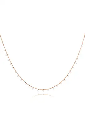 Celeste 24 Floating Diamond Necklace in Rose Gold