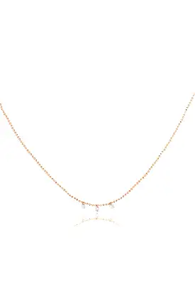 Celeste 3 Floating Diamond Necklace in Rose Gold