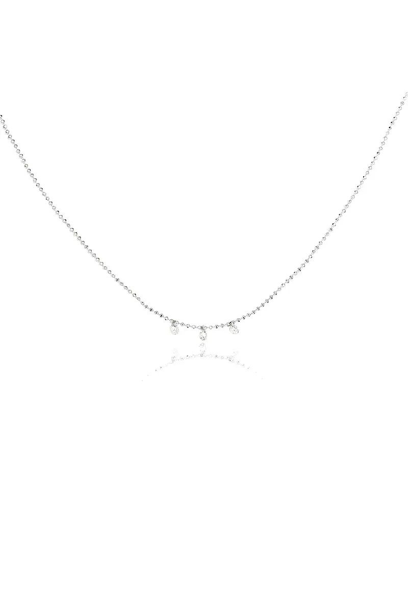 Celeste 3 Floating Diamond Necklace in White Gold