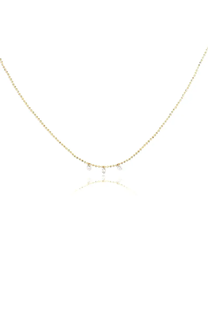 Celeste 3 Floating Diamond Necklace in Yellow Gold