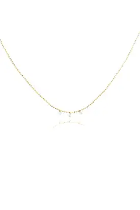 Celeste 3 Floating Diamond Necklace in Yellow Gold