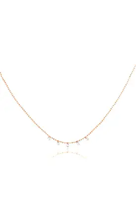 Celeste 5 Floating Diamond Necklace in Rose Gold