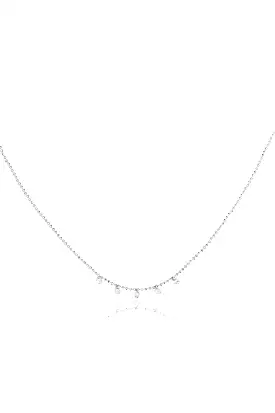 Celeste 5 Floating Diamond Necklace in White Gold