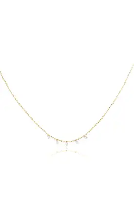 Celeste 5 Floating Diamond Necklace in Yellow Gold