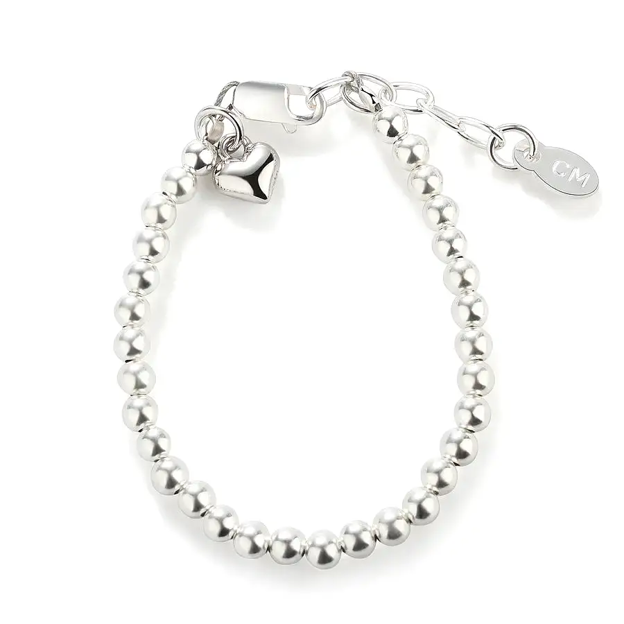 Cherished Moments Sterling Silver Beaded Heart Bracelet - Camry