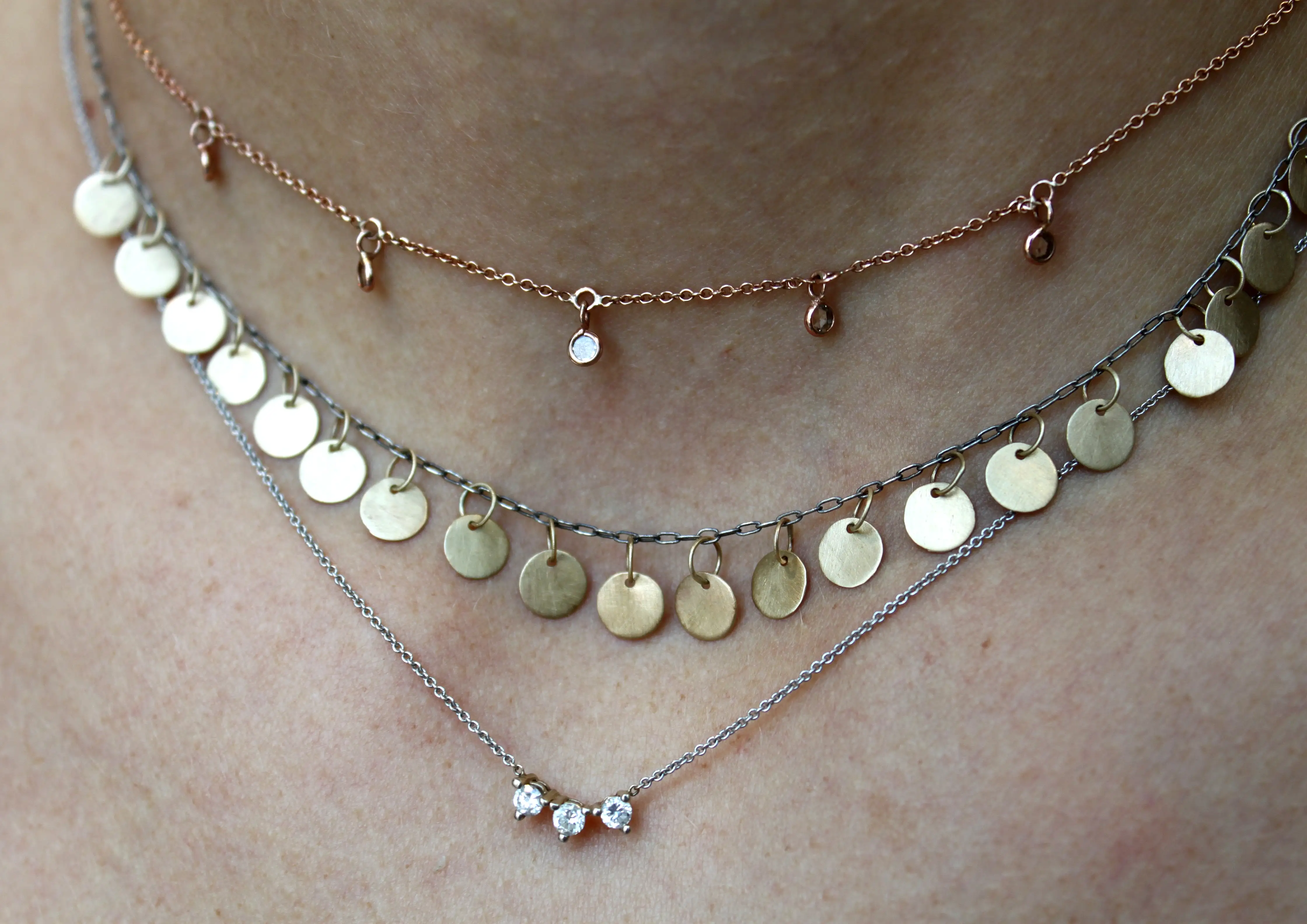 Dainty Rose Gold Diamond Necklace