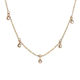 Dainty Rose Gold Diamond Necklace