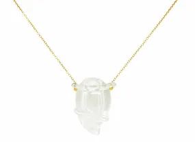 Elsa Peretti Tiffany & Co. Rock Crystal Quartz 18 Karat Gold Long Chain Bottle Necklace