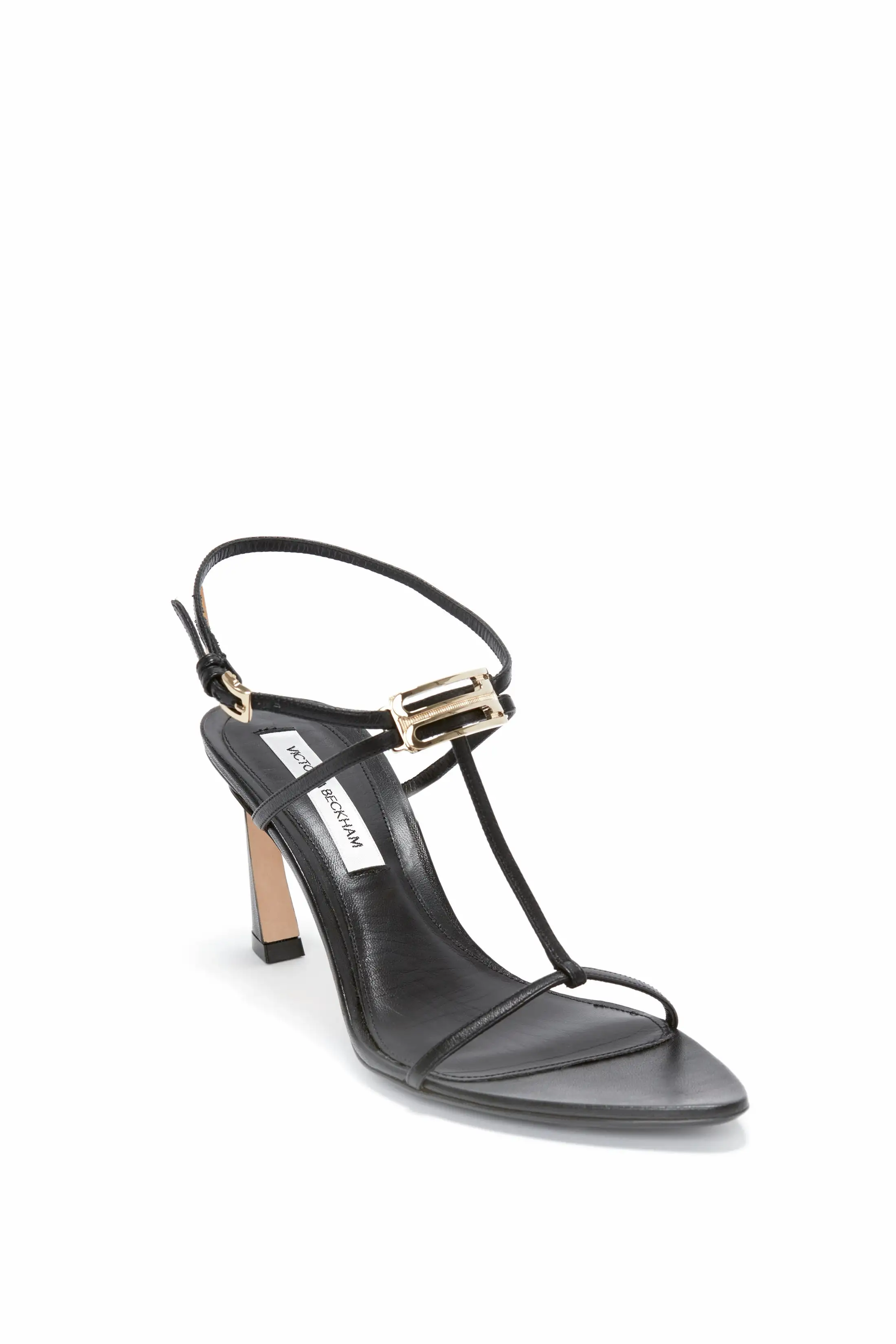 Frame Detail Sandal In Black Leather