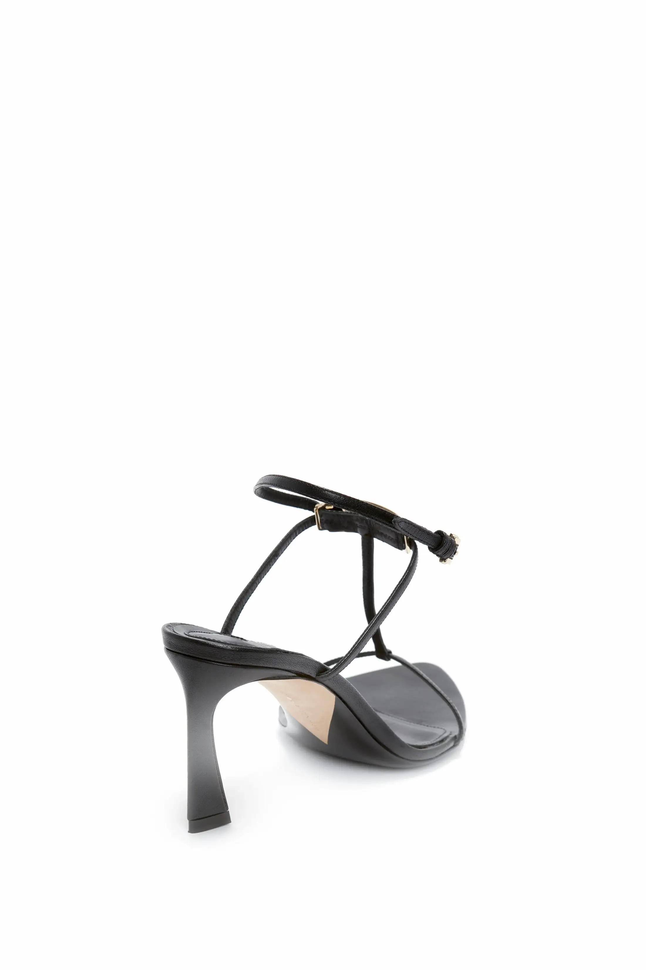 Frame Detail Sandal In Black Leather