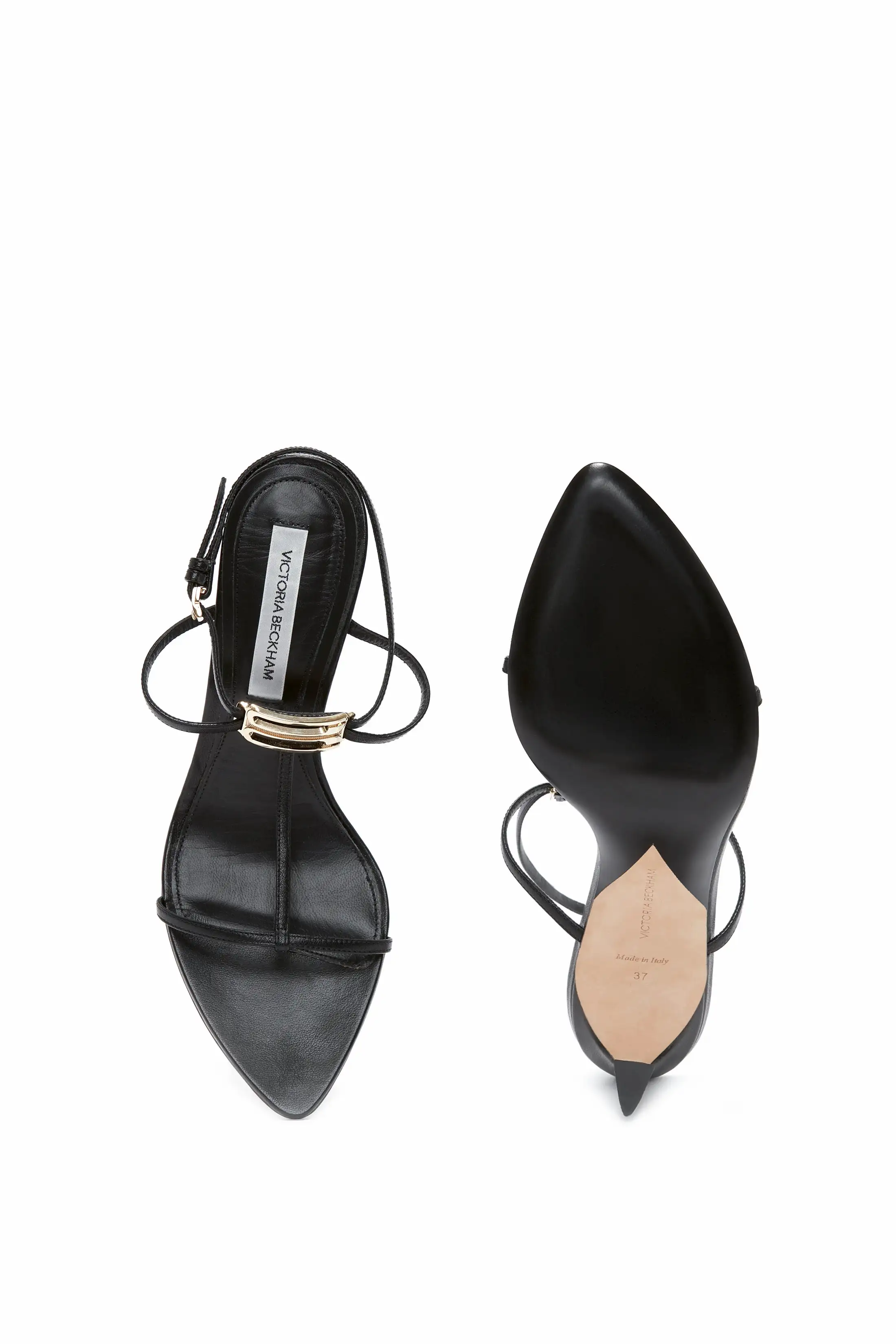 Frame Detail Sandal In Black Leather