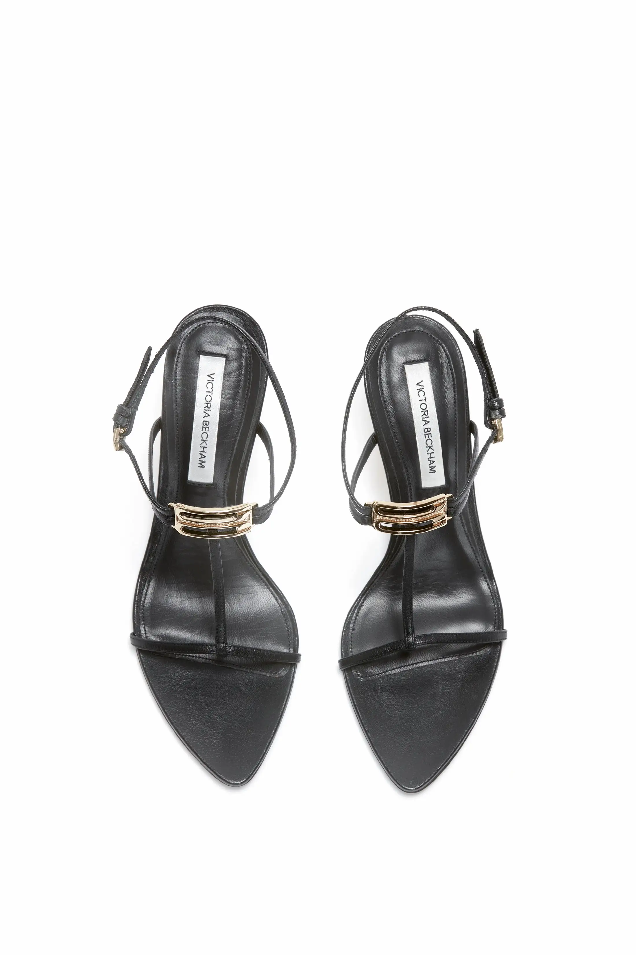 Frame Detail Sandal In Black Leather