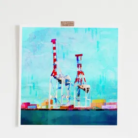 Fremantle Port Cranes Art Print