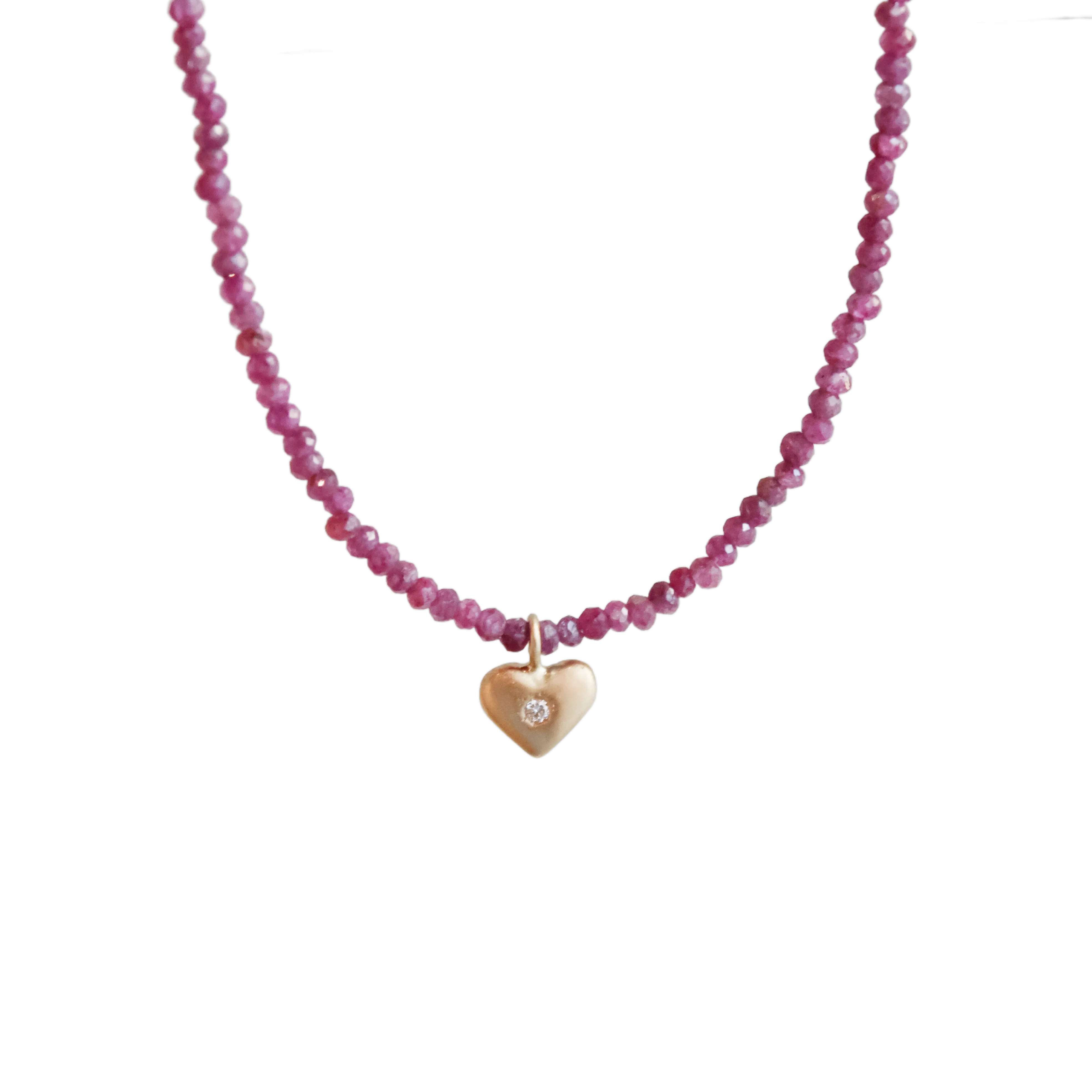 Garnet & Diamond Baby Necklace