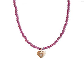 Garnet & Diamond Baby Necklace