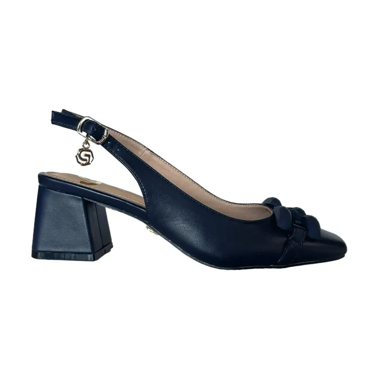 Gold & Gold GD70NAV Sandali Donna Tacco Cinturino alla Caviglia Navy