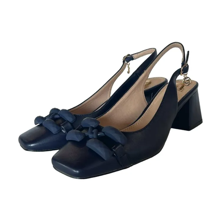 Gold & Gold GD70NAV Sandali Donna Tacco Cinturino alla Caviglia Navy