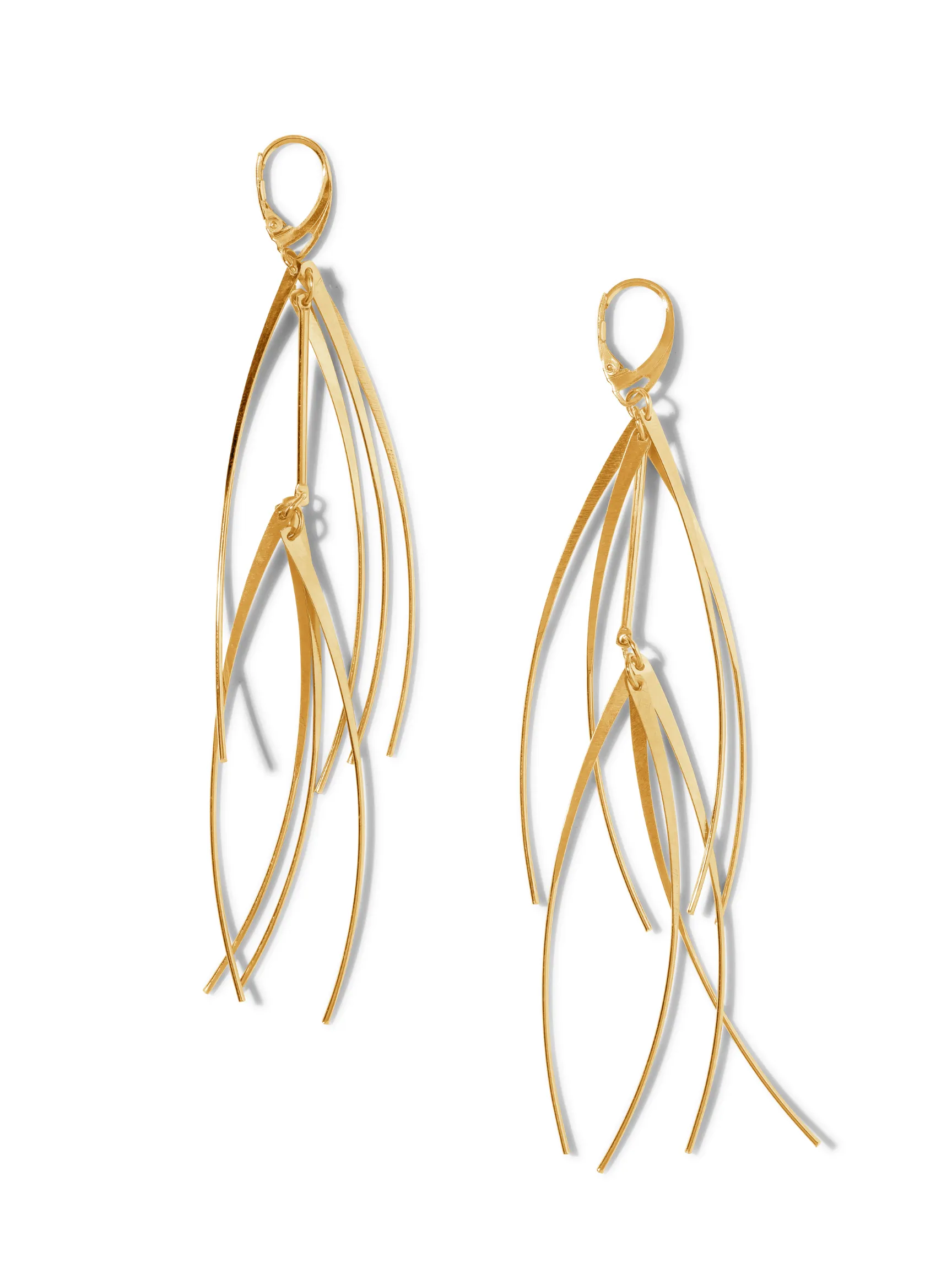 Gold Short Tinsel Earrings