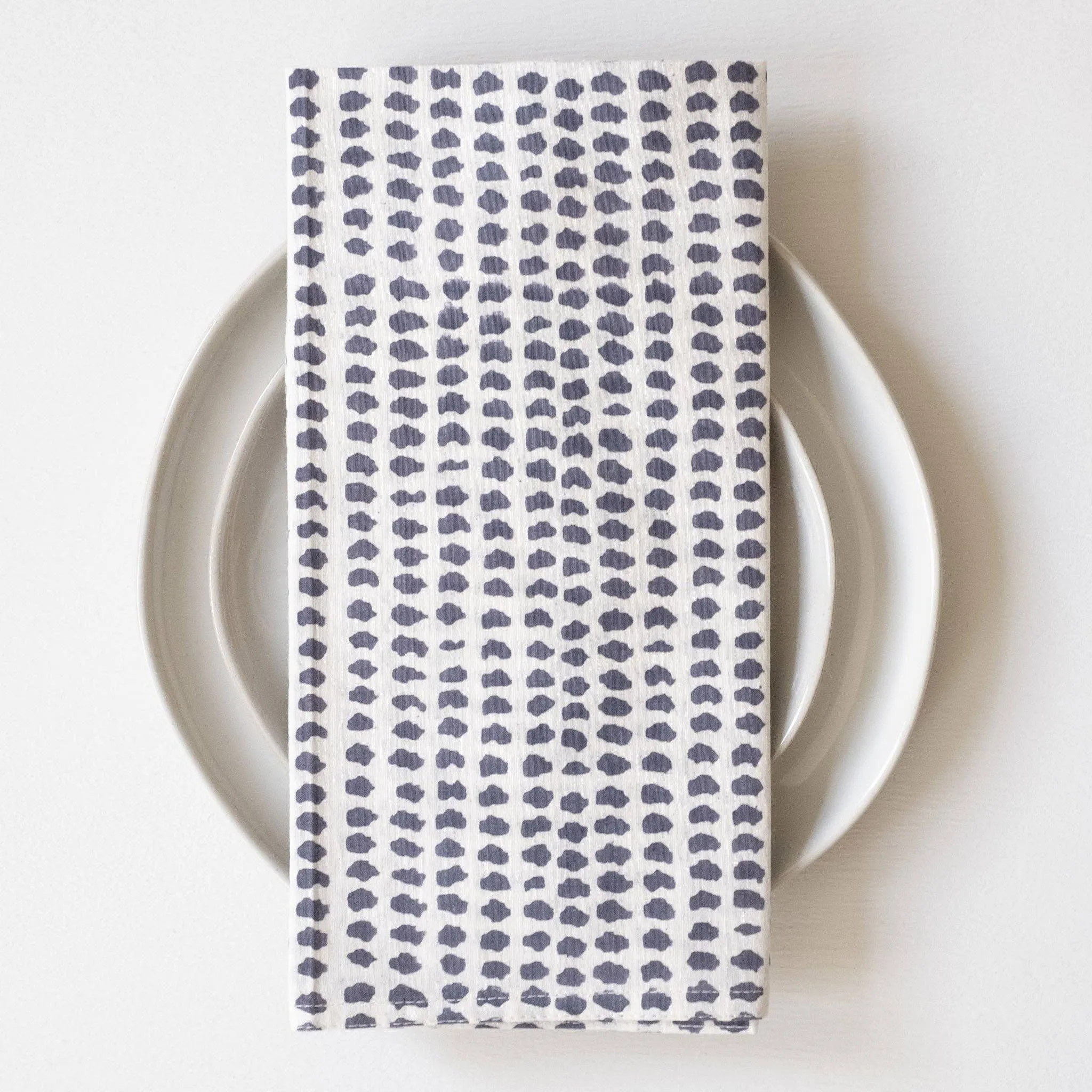 Graymarket Design - Charcoal Dot Block Printed Napkins - set of 4