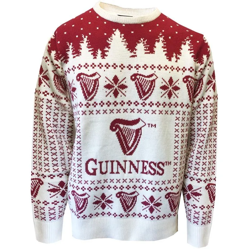 Guinness Men's Christmas Jumper Cream / Red