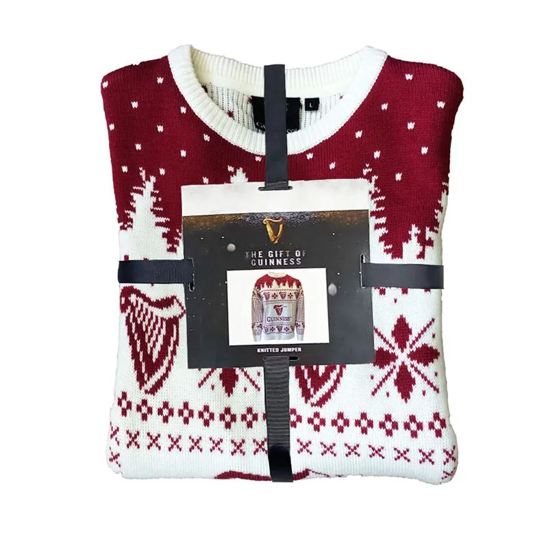 Guinness Men's Christmas Jumper Cream / Red