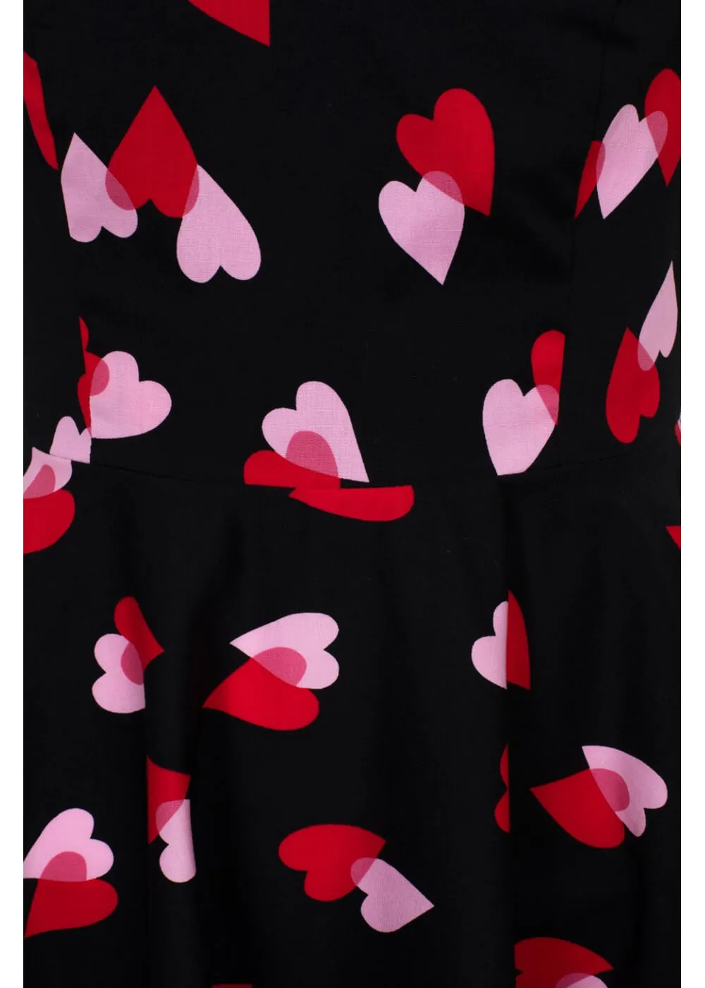 Hell Bunny Confetti Hearts 50's Swing Dress Black