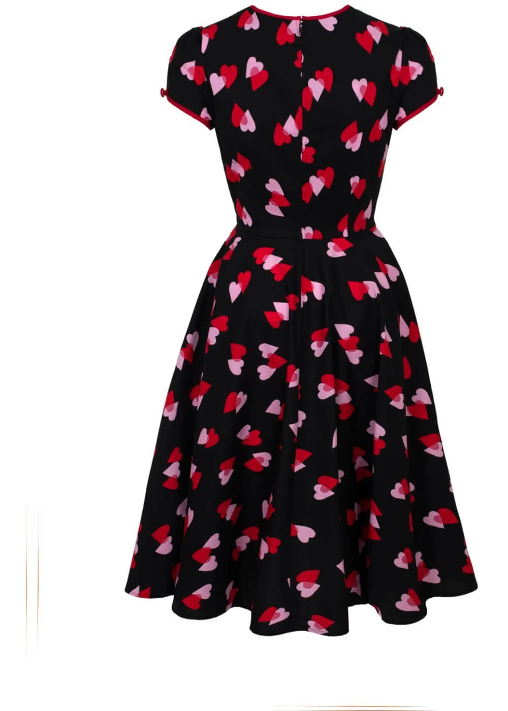 Hell Bunny Confetti Hearts 50's Swing Dress Black