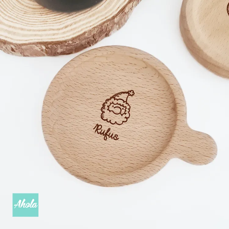 【ho-ho-ho】Engraved Wooden Cup Lid / Coaster 刻字櫸木杯蓋 / 杯墊