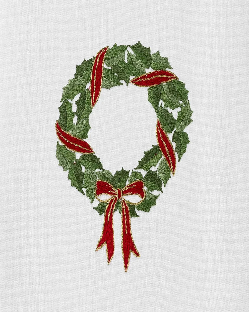 Holly Ribbon Wreath Cocktail Napkin