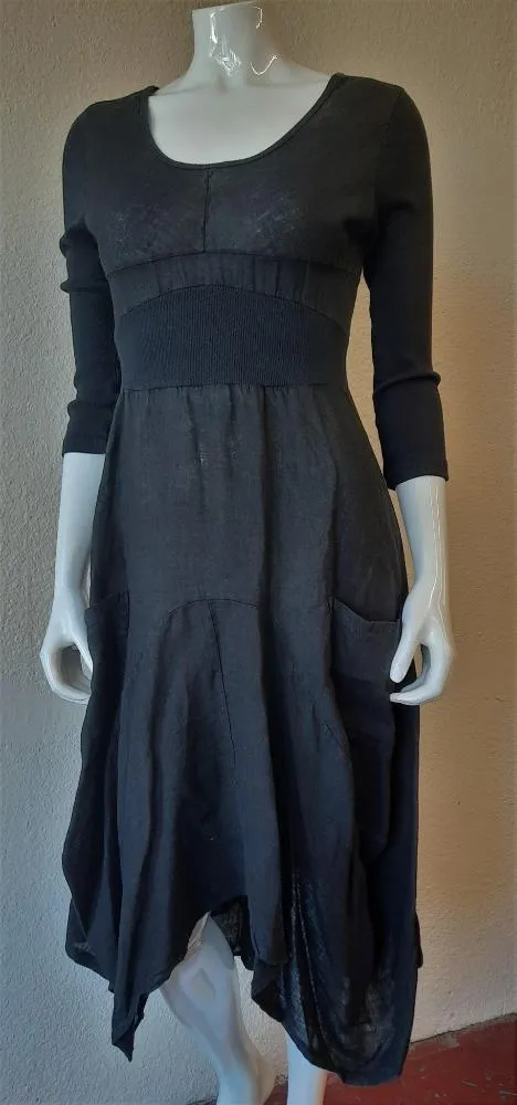 INIZIO ITALY Magic 3/4 Sleeves Linen Dress