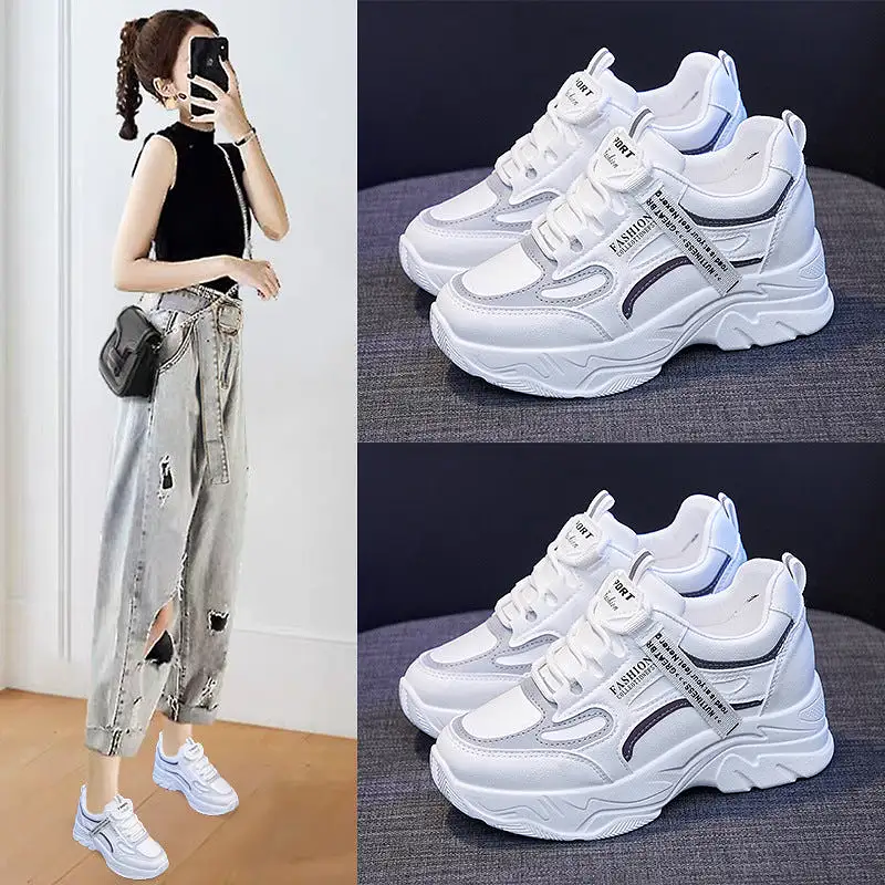 Inner height new white shoes for women